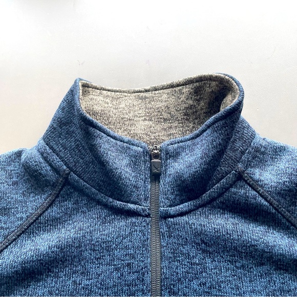 Eddie Bauer Quarter Zip Pull Over Knit Fleece Blue L - Picture 2 of 9